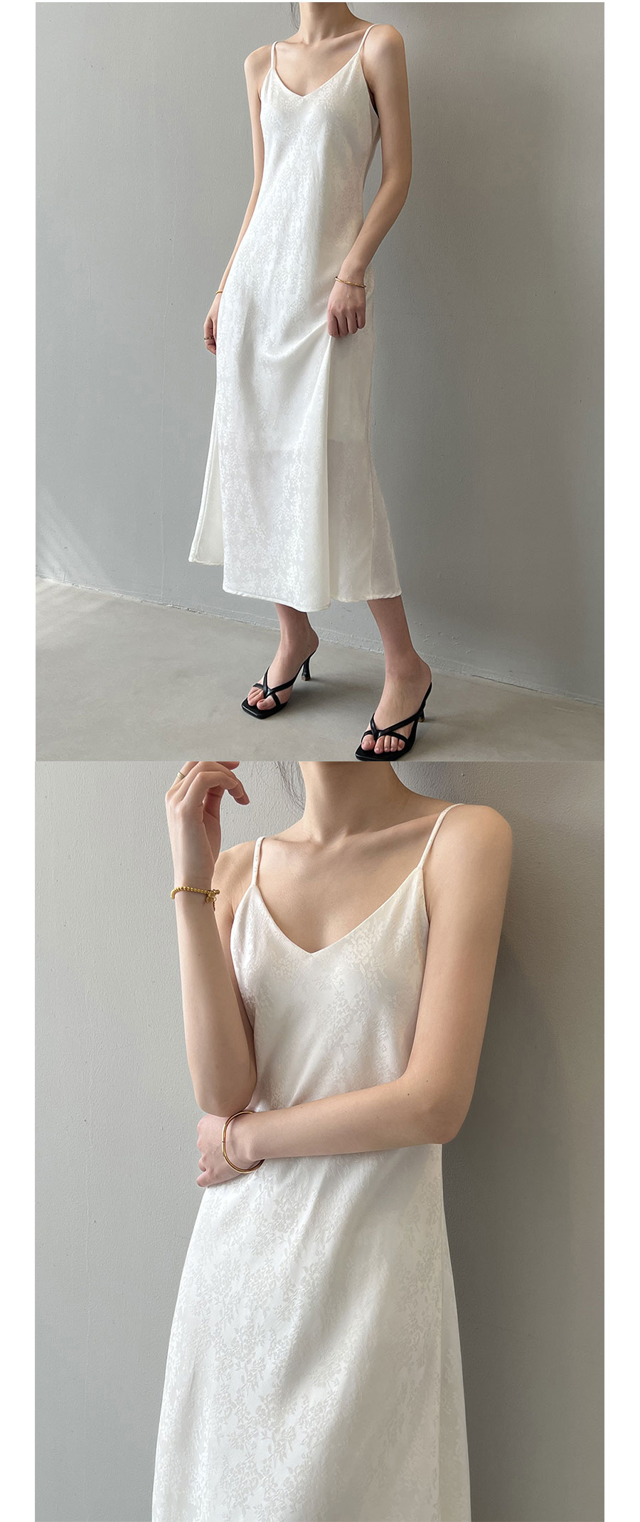 キャミワンピ レディース 上品 サテンワンピース キャミソールワンピース インナーワンピース V