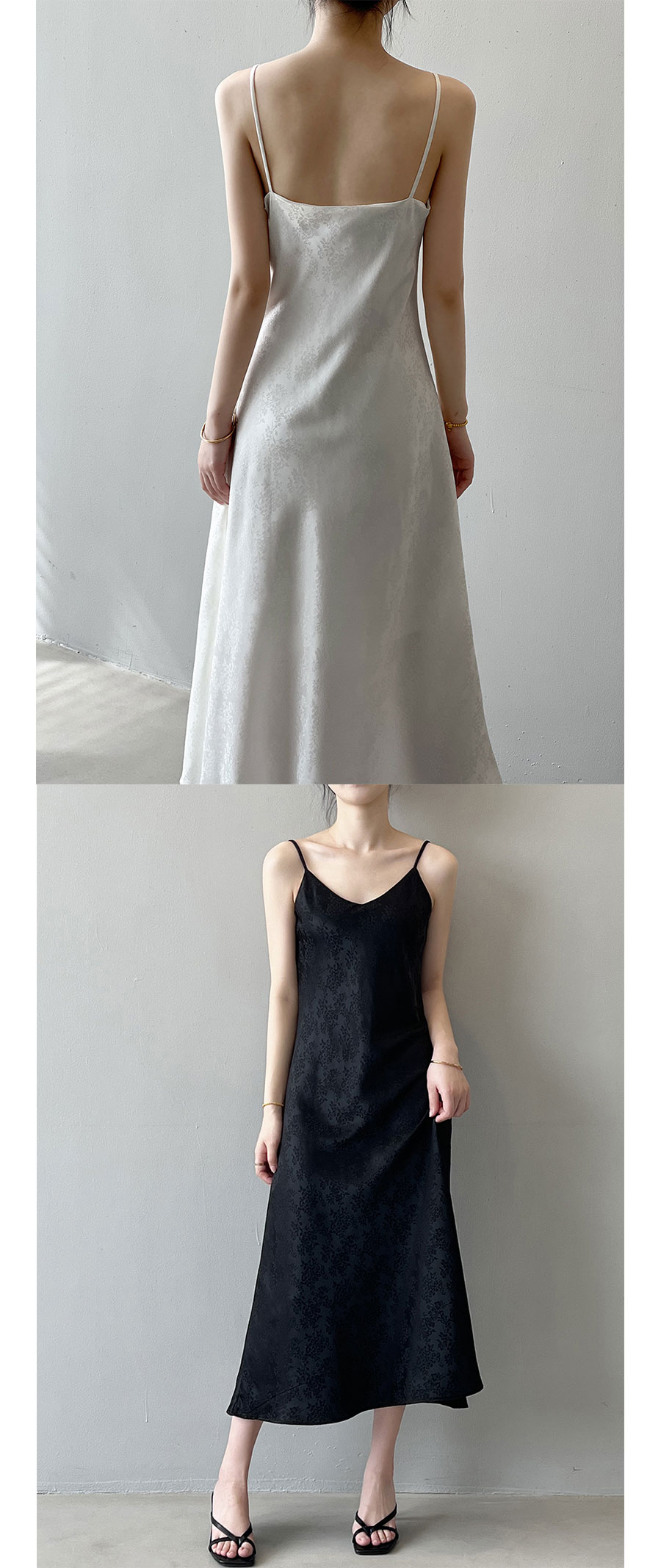キャミワンピ レディース 上品 サテンワンピース キャミソールワンピース インナーワンピース V