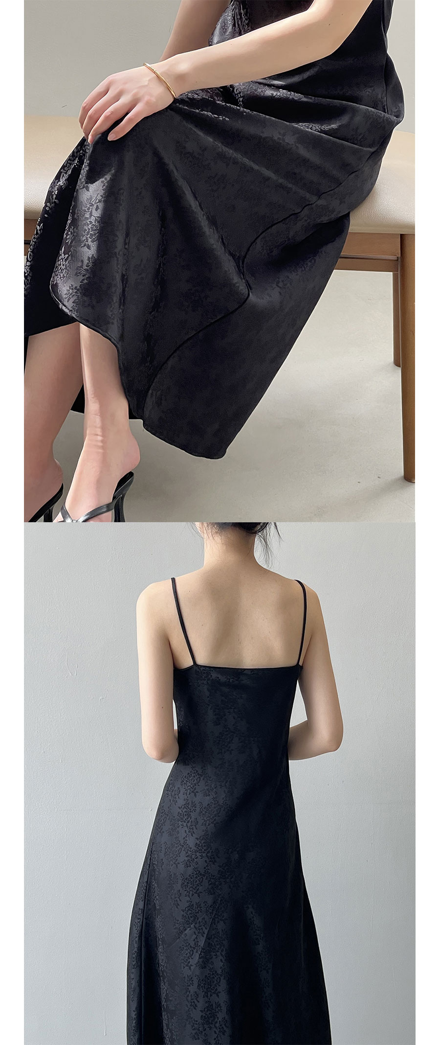 キャミワンピ レディース 上品 サテンワンピース キャミソールワンピース インナーワンピース V