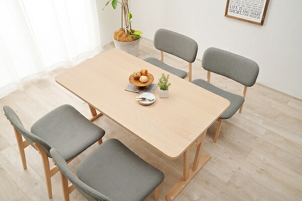 ダイニング5点セット(ライトグレー) MI-8632NALGY-5S空間が広く感じられる低めのダイニングセットなめらかな手触りの天然木を贅沢に使用しており明るく繊細な木目を楽しめます ダイニング5点セット(ライトグレー) MI-8632NALGY-5S空間が広く感じられる低めのダイニングセットなめらかな手触りの天然木を贅沢に使用しており明るく繊細な木目を楽しめます