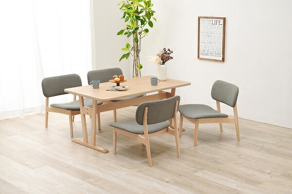 ダイニング5点セット(ライトグレー) MI-8632NALGY-5S空間が広く感じられる低めのダイニングセットなめらかな手触りの天然木を贅沢に使用しており明るく繊細な木目を楽しめます ダイニング5点セット(ライトグレー) MI-8632NALGY-5S空間が広く感じられる低めのダイニングセットなめらかな手触りの天然木を贅沢に使用しており明るく繊細な木目を楽しめます