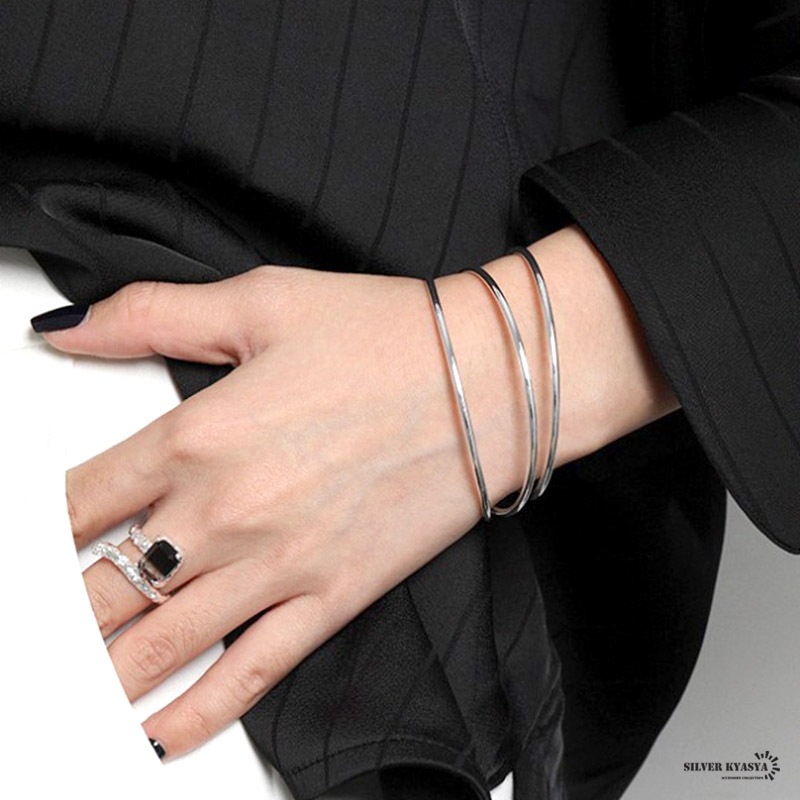 925 細幅 シンプル バングル [cb064]