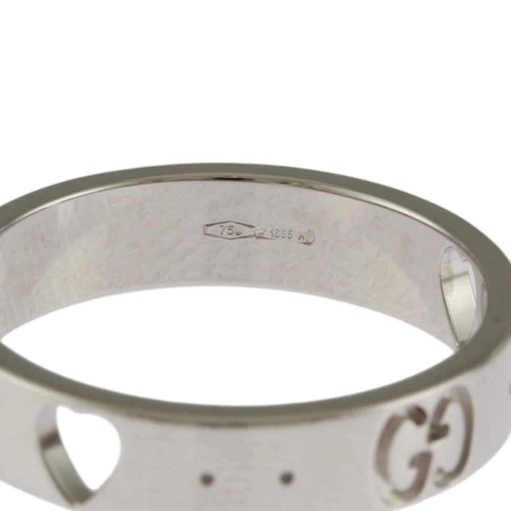 グッチ アモール アイコン リング 指輪 8.5号 18金 K18ホワイトゴールド GUCCI 中古 美品 グッチ アモール アイコン リング 指輪 8.5号 18金 K18ホワイトゴールド GUCCI 中古 美品