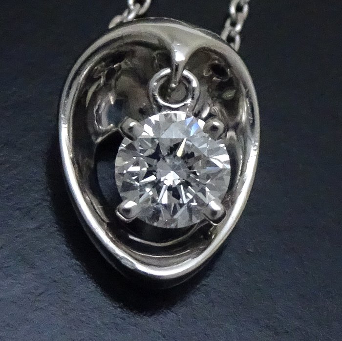 ダイヤモンド ネックレス 一粒ダイヤモンド0.304ct スウィング Pt900プラチナxPt850プラチナ /290968【中古】