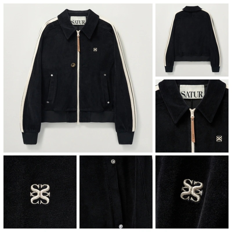 satur Lawton Velour Collar Jacket 最終値下げ W) Lawton Velour Collar Jacket - Black | ファッション通販