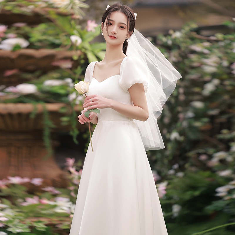 小さなドレスライトウェディングドレス2025花嫁モリスーパーシンな屋外服と襟証明書登録リトルホワイトスカート 小さなドレスライトウェディングドレス2025花嫁モリスーパーシンな屋外服と襟証明書登録リトルホワイトスカート