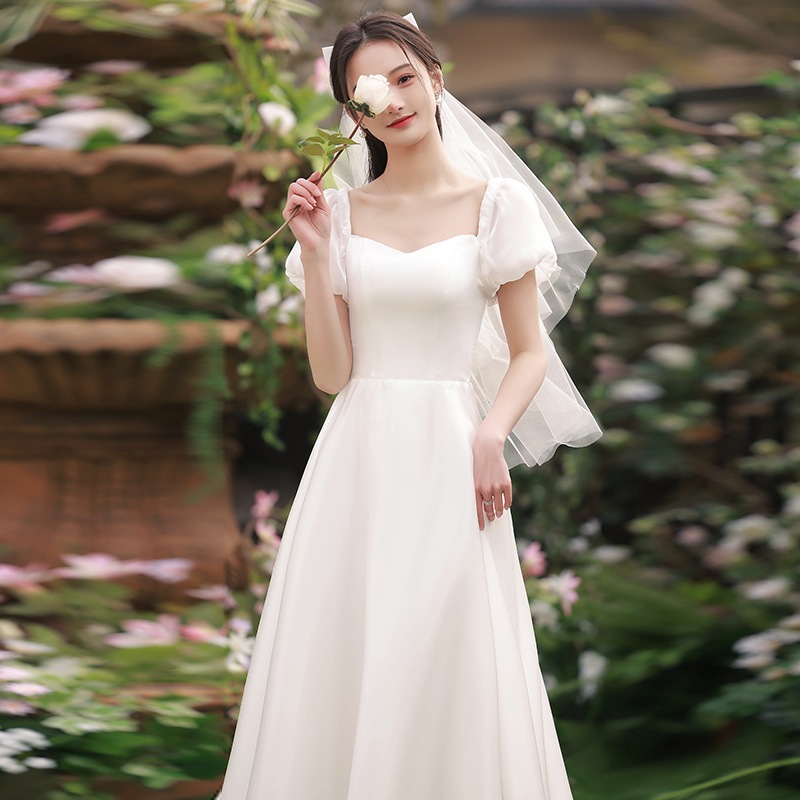 小さなドレスライトウェディングドレス2025花嫁モリスーパーシンな屋外服と襟証明書登録リトルホワイトスカート 小さなドレスライトウェディングドレス2025花嫁モリスーパーシンな屋外服と襟証明書登録リトルホワイトスカート