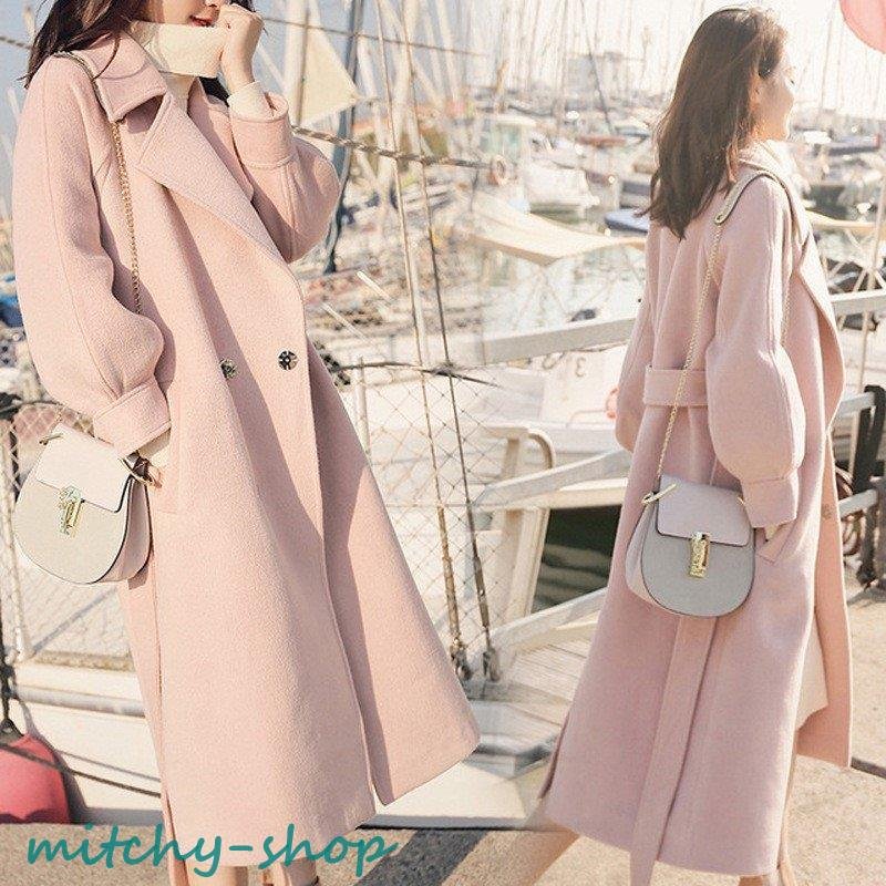 ラシャコート レディース ピンク ロングコート 春秋 アウター 膝下 コート チェスターコート パフスリーブ オシャレ 体型カバー 大きいサイズ ラシャコート レディース ピンク ロングコート 春秋 アウター 膝下 コート チェスターコート パフスリーブ オシャレ 体型カバー 大きいサイズ