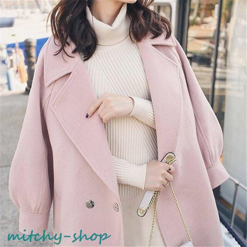 ラシャコート レディース ピンク ロングコート 春秋 アウター 膝下 コート チェスターコート パフスリーブ オシャレ 体型カバー 大きいサイズ ラシャコート レディース ピンク ロングコート 春秋 アウター 膝下 コート チェスターコート パフスリーブ オシャレ 体型カバー 大きいサイズ