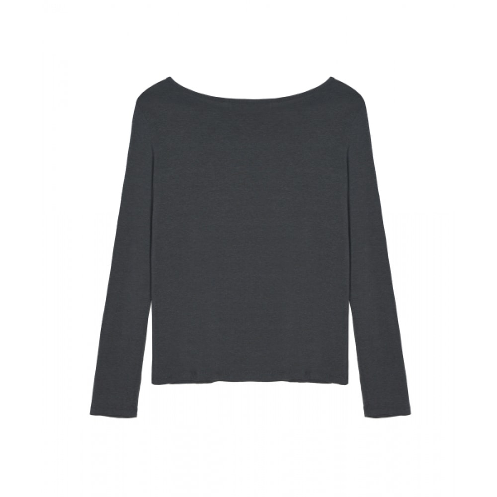 NICK&NICOLE エッセンシャルボートネックトップ_チャコール NICK&NICOLE エッセンシャルボートネックトップ_チャコール