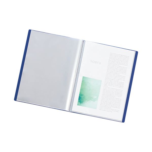 (まとめ）リヒトラブ soeru クリヤーブックA4タテ 10ポケット 背幅8mm アイスブルー N-8100-14 1冊〔×50セット〕 まとめ）リヒトラブ soeru クリヤーブック A4タテ 40ポケット 背幅20mm