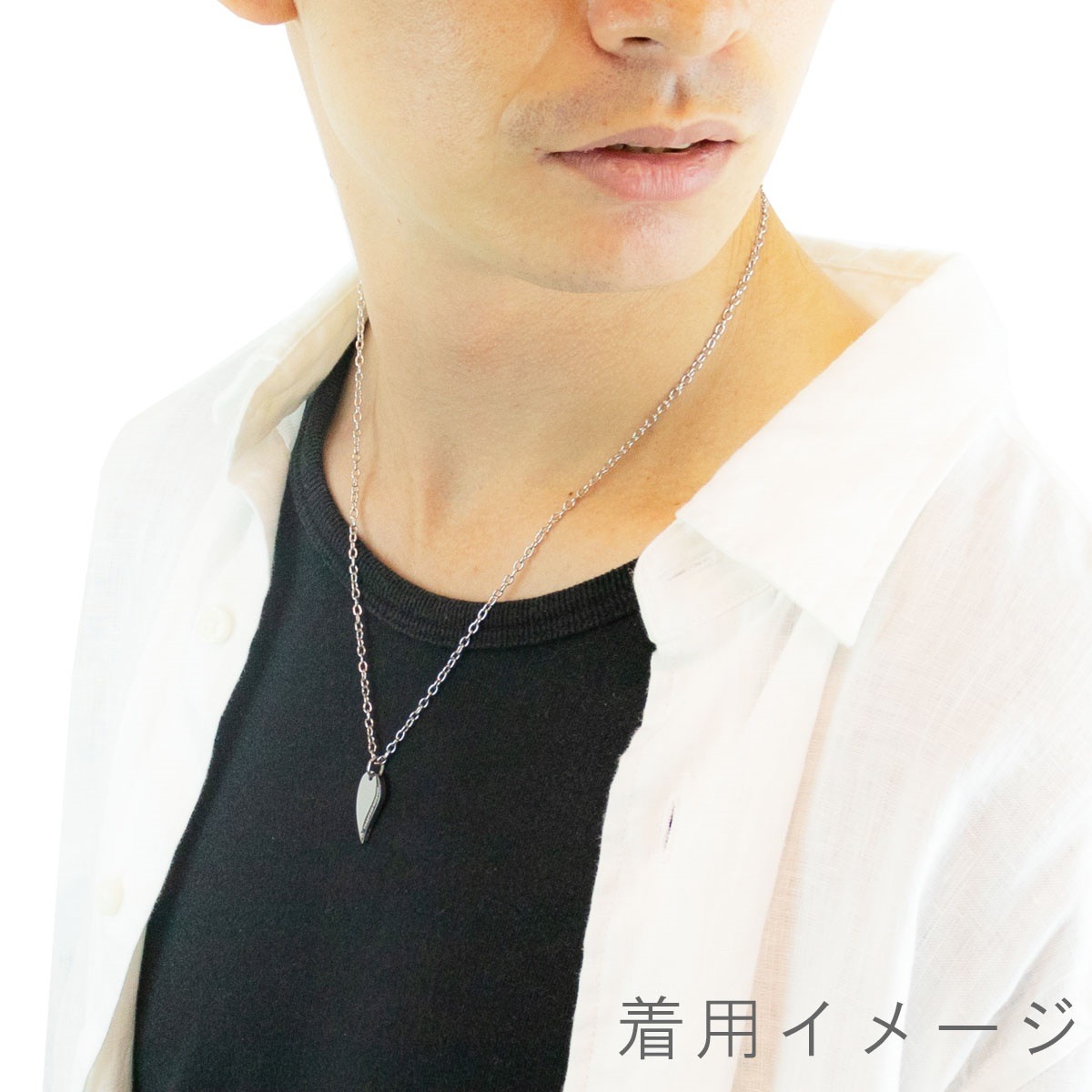 ネックレス メンズ サージカルステンレス ハート 逆さドロップ 金属アレルギー対応 ネックレス メンズ サージカルステンレス ハート 逆さドロップ 金属アレルギー対応