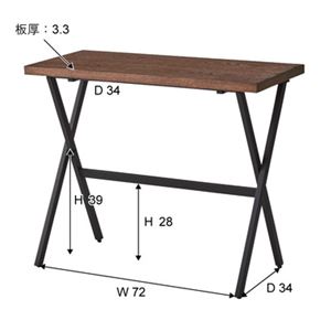 パソコンデスク ワークデスク 幅90cm ブラック スチールフレーム 木目調 フォールディングデスク リビング 在宅ワーク ゲーム