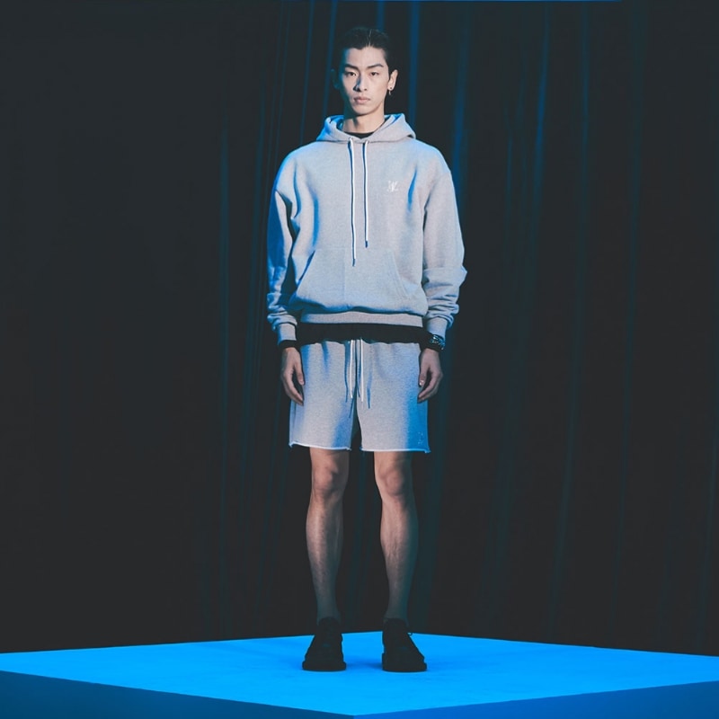 WOOALONG オーバーダイ セットアップ パーカー - グレー WOOALONG オーバーダイ セットアップ パーカー - グレー