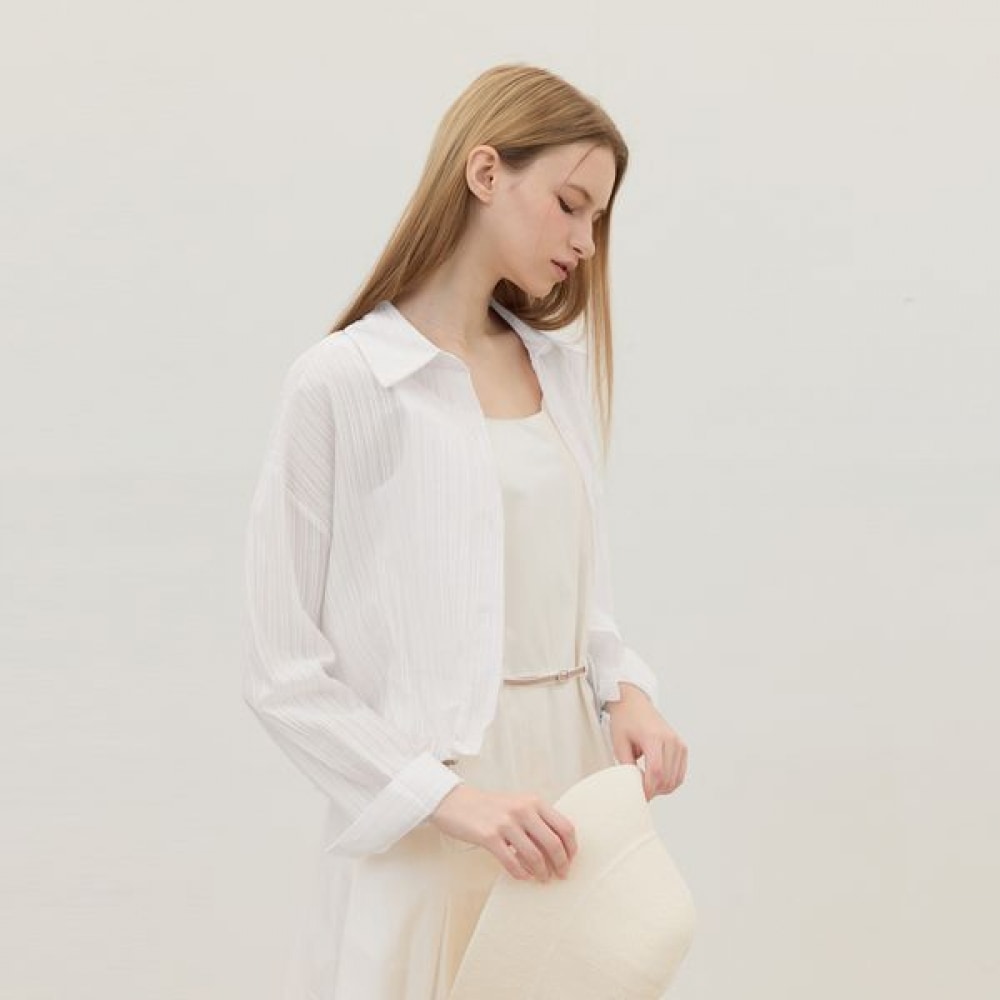 [リアーナニューヨーク] サマーストライプライトウェイトアウターウェア_アイボリー