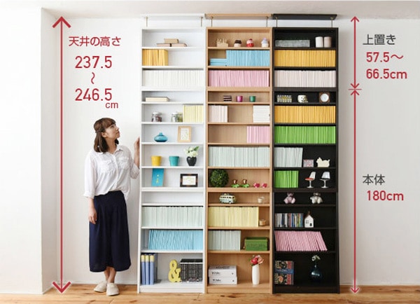 専用上置き棚 1cmピッチ 薄型 ブックシェルフ用 幅60cm