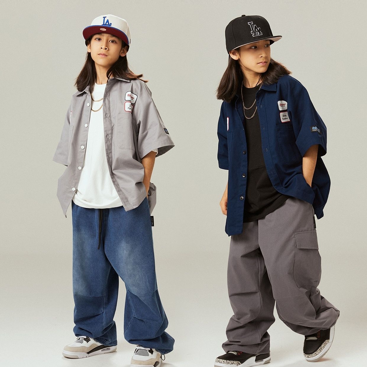 街舞児童潮服男児ヒップホップセットhiphop女児爆発街童装少年衣装