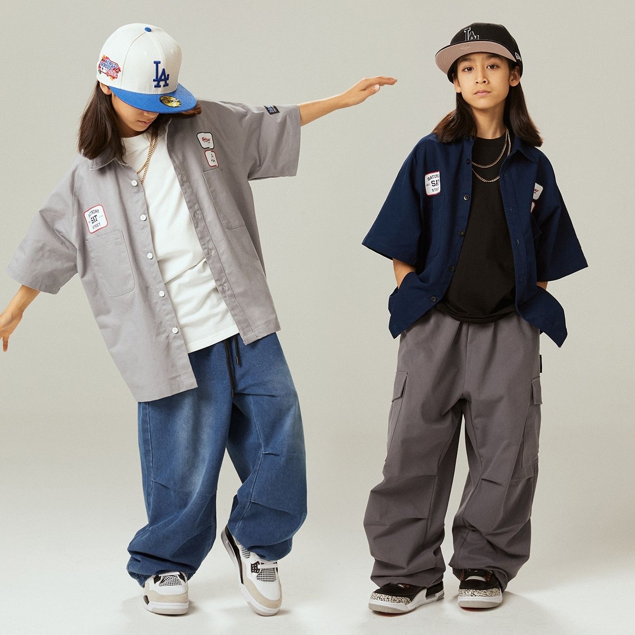 街舞児童潮服男児ヒップホップセットhiphop女児爆発街童装少年衣装