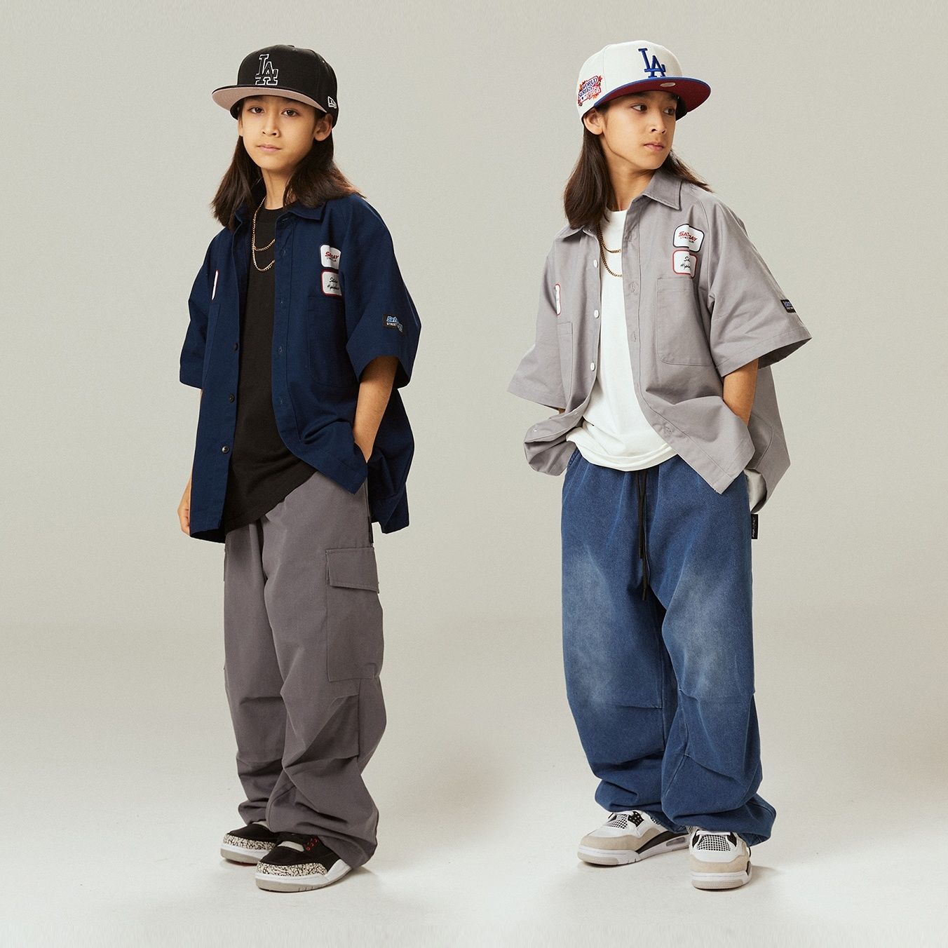 街舞児童潮服男児ヒップホップセットhiphop女児爆発街童装少年衣装