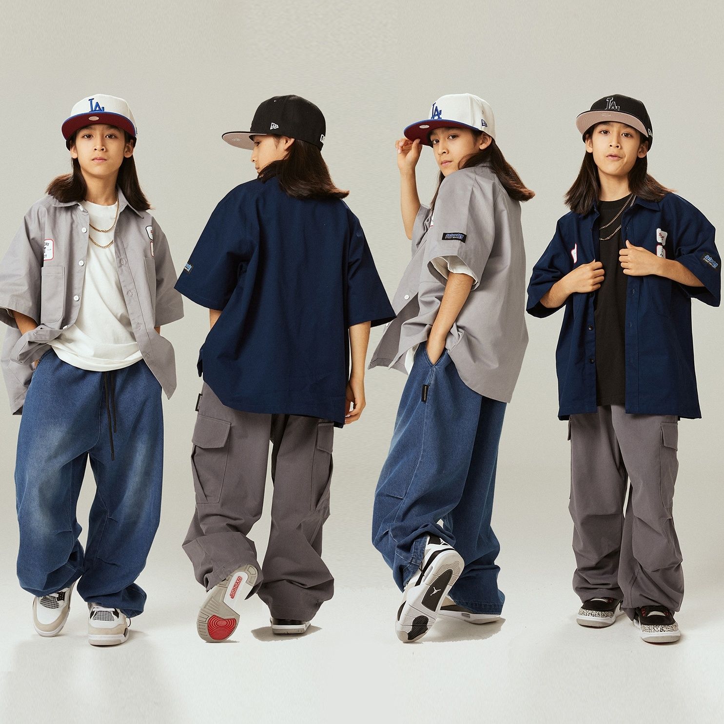 街舞児童潮服男児ヒップホップセットhiphop女児爆発街童装少年衣装