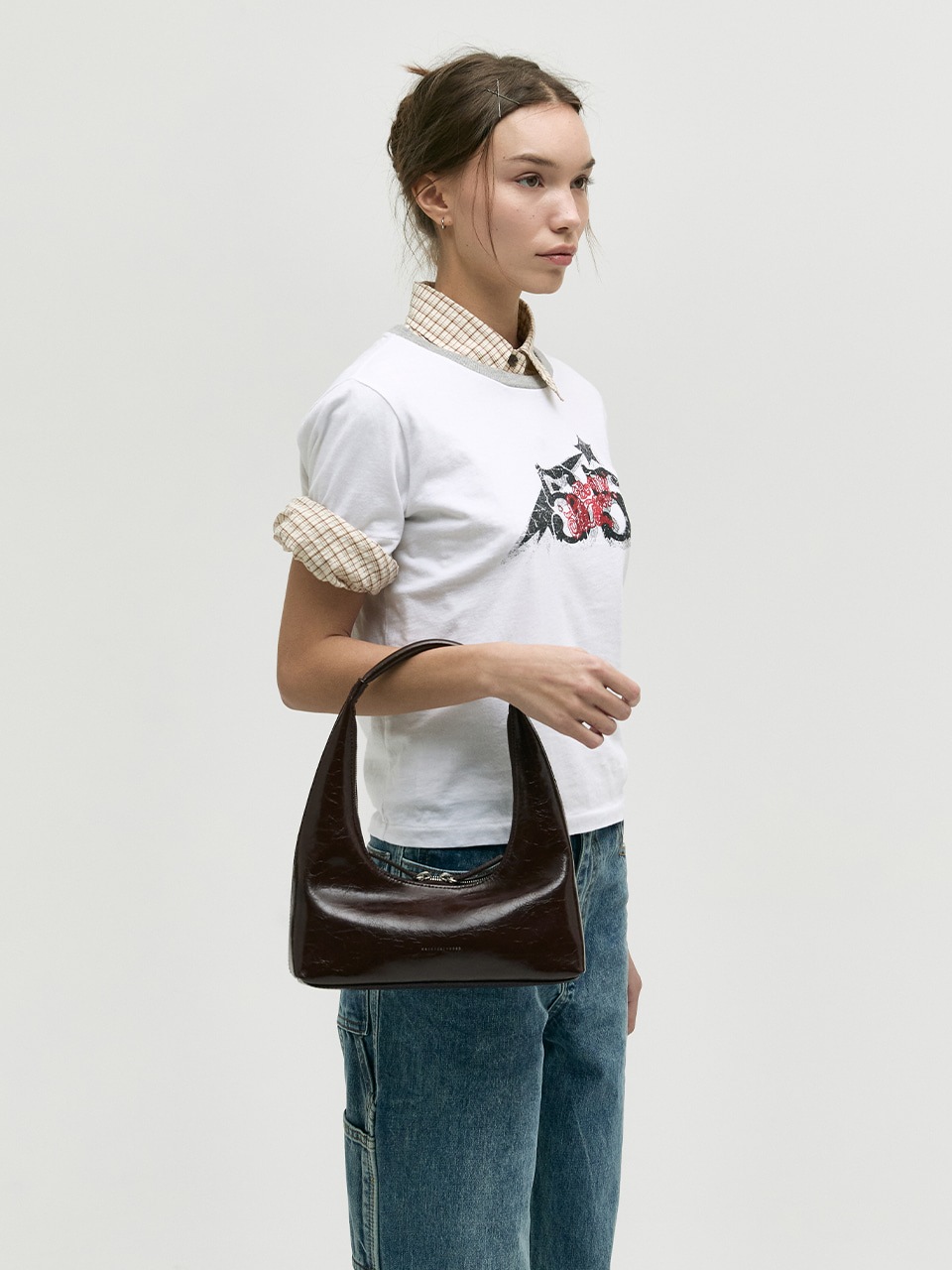 【MARGESHERWOOD】 HOBO SHOULDER : DARK BROWN CRINKLE 【MARGESHERWOOD】 HOBO SHOULDER : DARK BROWN CRINKLE