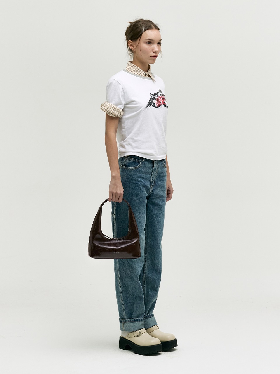 【MARGESHERWOOD】 HOBO SHOULDER : DARK BROWN CRINKLE 【MARGESHERWOOD】 HOBO SHOULDER : DARK BROWN CRINKLE