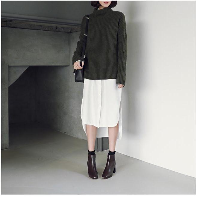 春 夏 シャツワンピ レディース シャツ 白 ロングシャツ 長袖ワンピース 不規則裾 長袖シャツ 気質アップ 重ね着 シャツワンピース ブラウス 春秋