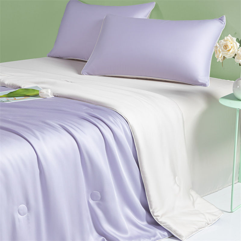 アイスシルク 夏布団 サマーキルト 4点セット 水洗シルク 接触冷感 エアコン 掛け布団 薄い 布団/シーツ/枕カバー 3/4点セット