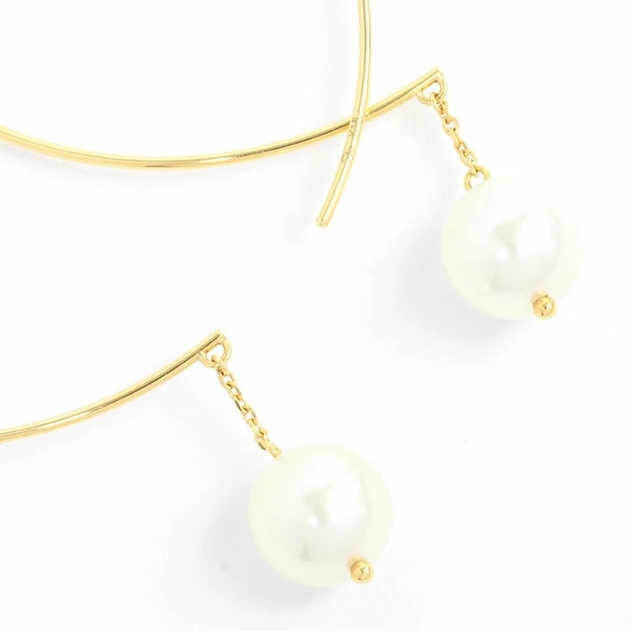 【美品】スタージュエリー スター パール フープタイプ K19YG 本真珠 【ピアス】 【美品】スタージュエリー スター パール フープタイプ K19YG 本真珠 【ピアス】