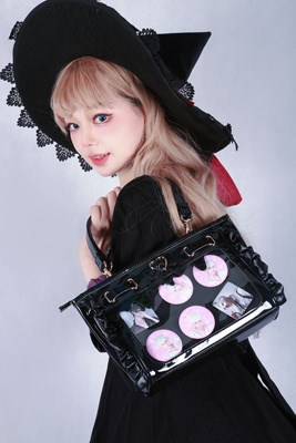 Qoo10] ゆめかわ 全4カラー フリル付き痛バッグ リボンショルダー