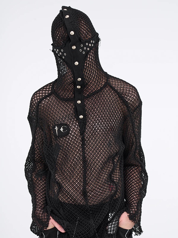 【Thug Club】 MIthril Hoodie Sleeve [正規品] THUGCLUB フーディー 韓国 サグクラブ パーカー メッシュ