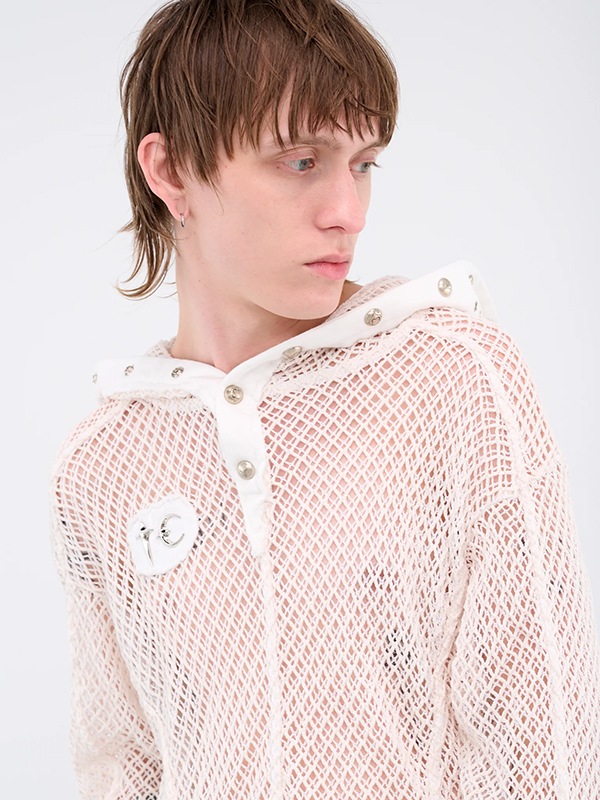 【Thug Club】 MIthril Hoodie Sleeve [正規品] THUGCLUB フーディー 韓国 サグクラブ パーカー メッシュ