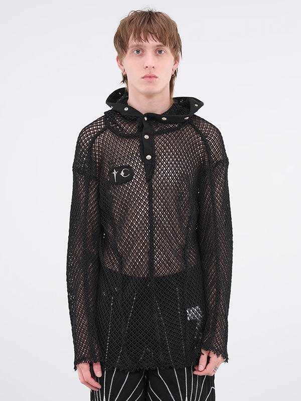 【Thug Club】 MIthril Hoodie Sleeve [正規品] THUGCLUB フーディー 韓国 サグクラブ パーカー メッシュ