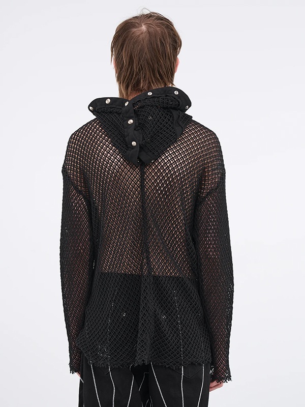 【Thug Club】 MIthril Hoodie Sleeve [正規品] THUGCLUB フーディー 韓国 サグクラブ パーカー メッシュ