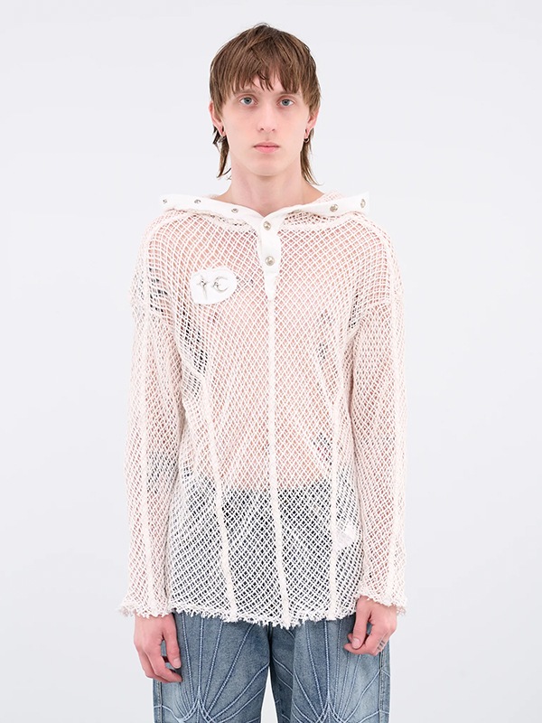 【Thug Club】 MIthril Hoodie Sleeve [正規品] THUGCLUB フーディー 韓国 サグクラブ パーカー メッシュ