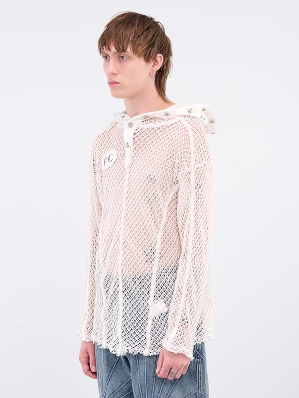 【Thug Club】 MIthril Hoodie Sleeve [正規品] THUGCLUB フーディー 韓国 サグクラブ パーカー メッシュ