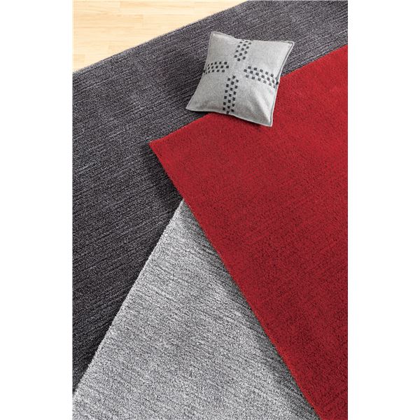 ラグマット/絨毯 [約140x200cm ダークグレー] ホットカーペット対応 『ロブ』 プレーベル