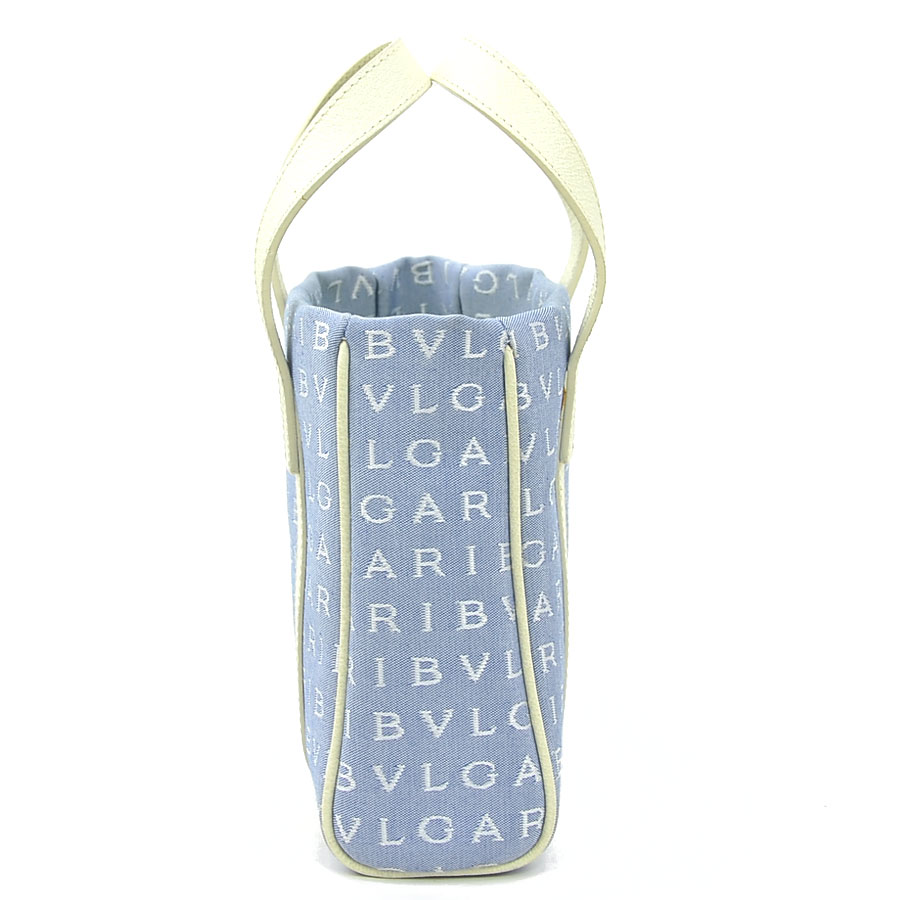 ブルガリ BVLGARI ハンドバッグ キャンバス/レザー アイボリー×ブルー レディース 56241j ブルガリ BVLGARI ハンドバッグ キャンバス/レザー アイボリー×ブルー レディース 56241j