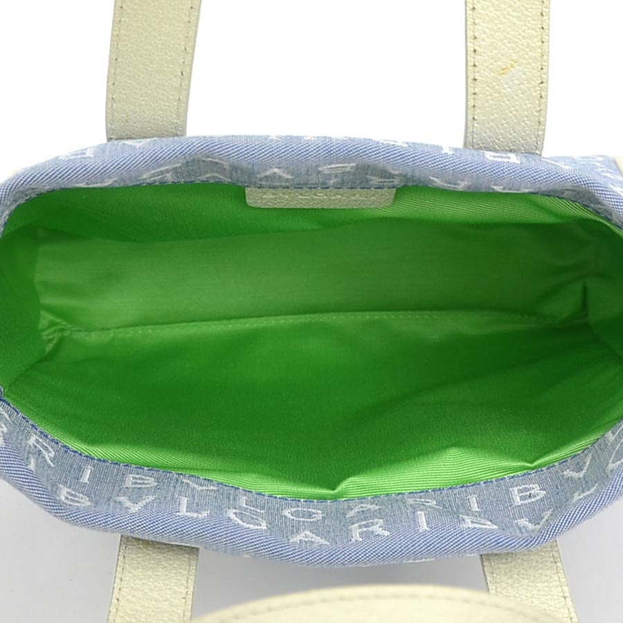 ブルガリ BVLGARI ハンドバッグ キャンバス/レザー アイボリー×ブルー レディース 56241j ブルガリ BVLGARI ハンドバッグ キャンバス/レザー アイボリー×ブルー レディース 56241j