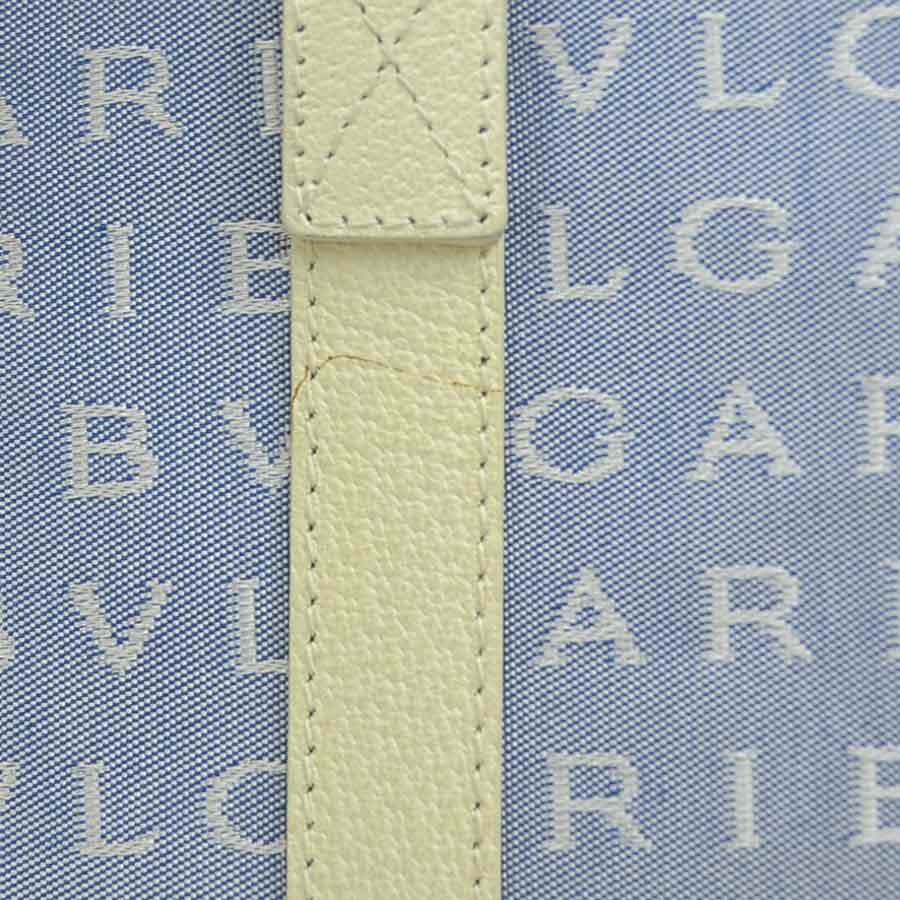 ブルガリ BVLGARI ハンドバッグ キャンバス/レザー アイボリー×ブルー レディース 56241j ブルガリ BVLGARI ハンドバッグ キャンバス/レザー アイボリー×ブルー レディース 56241j