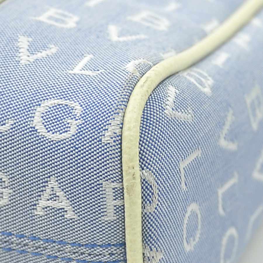 ブルガリ BVLGARI ハンドバッグ キャンバス/レザー アイボリー×ブルー レディース 56241j ブルガリ BVLGARI ハンドバッグ キャンバス/レザー アイボリー×ブルー レディース 56241j