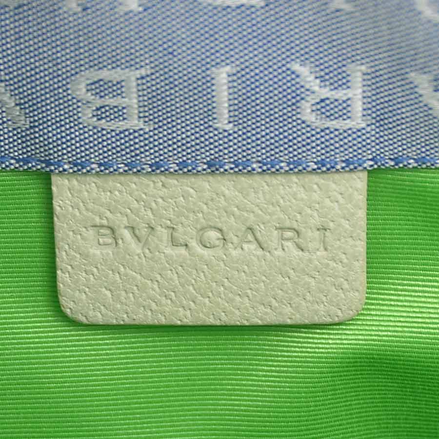 ブルガリ BVLGARI ハンドバッグ キャンバス/レザー アイボリー×ブルー レディース 56241j ブルガリ BVLGARI ハンドバッグ キャンバス/レザー アイボリー×ブルー レディース 56241j