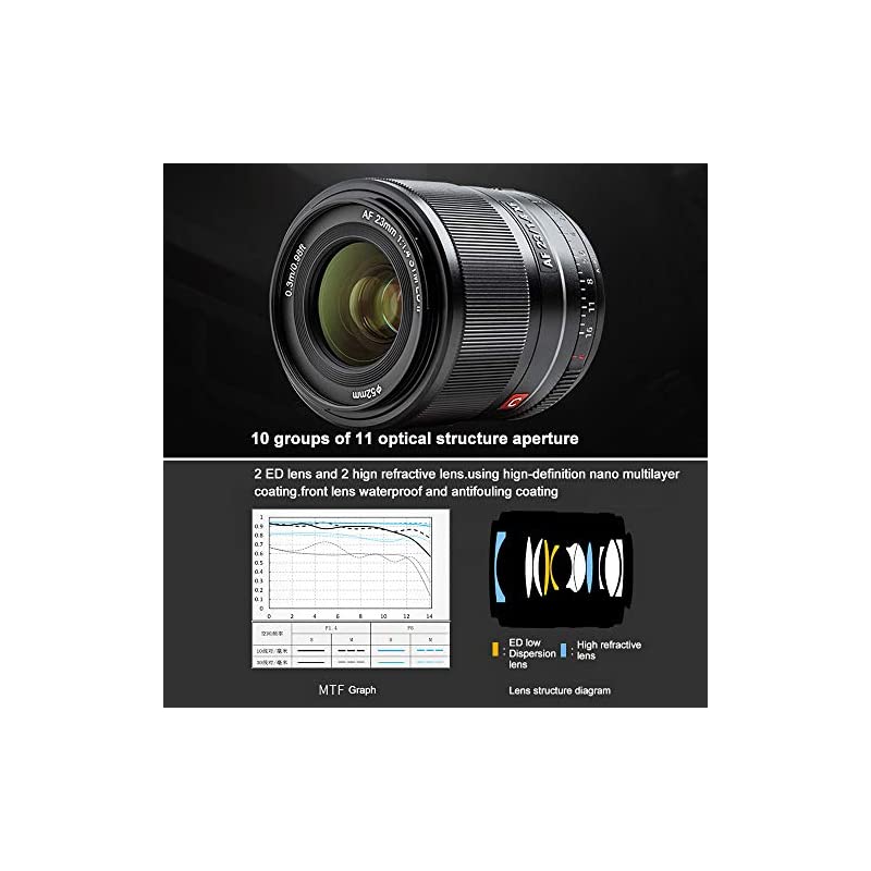 23mm F1.4 Xマウントオートフォーカスレンズ Fuji用 ステッピングモーター 10群11枚