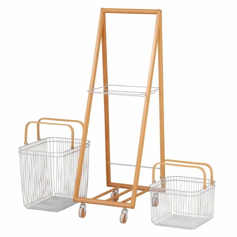 ランドリーバスケット おしゃれ ラック ランドリーワゴン 洗濯 カゴ キッチン収納 マルチラック 北欧 収納ラック キャリーバスケットワゴン リビング シンプル 新生活 バスケット L ラック Lサイ