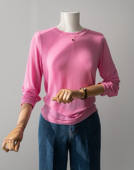ビビットカラー 6色展開 トップス Tシャツ シャツ プルオーバー 白シャツ 白トップス 袖あり 長袖 萌袖 Uネック ラウンドネック ストレート Iライン かわいい Printstar ロンT メンズ 長袖 無地 プリントスター 5.6オンス