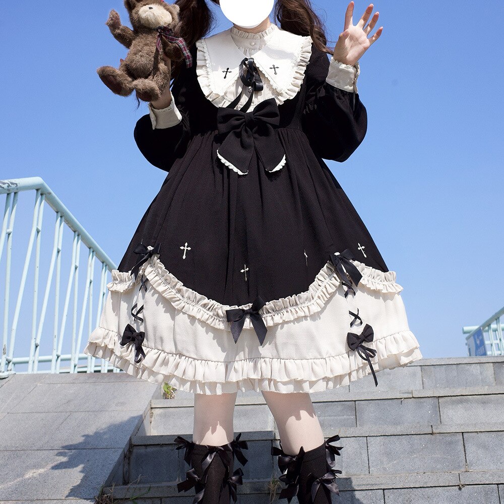 【送料無料】OP ロリータ ワンピース ドレスコスプレ かわいい レトロイベント 長袖卒業式結婚式 ワンピース