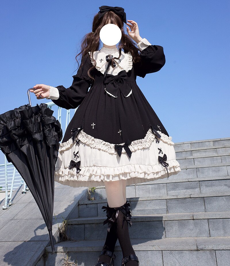 【送料無料】OP ロリータ ワンピース ドレスコスプレ かわいい レトロイベント 長袖卒業式結婚式 ワンピース