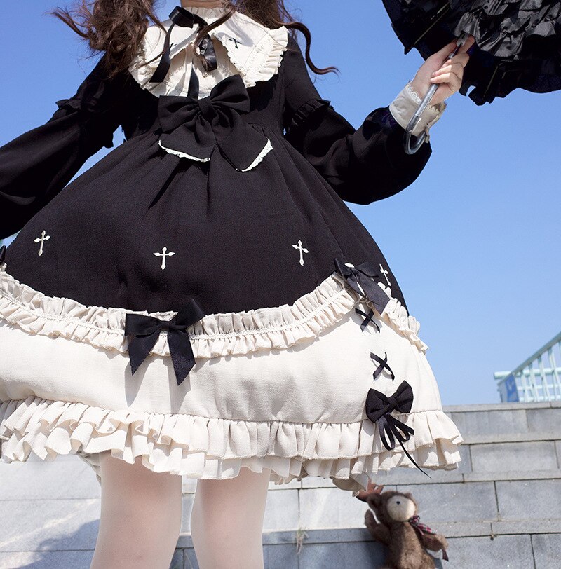 【送料無料】OP ロリータ ワンピース ドレスコスプレ かわいい レトロイベント 長袖卒業式結婚式 ワンピース
