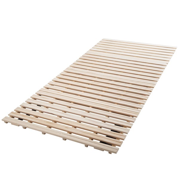 すのこベッド　折りたたみ　天然桐四つ折りベッドフレーム　木製ダブル4折桐木床 D