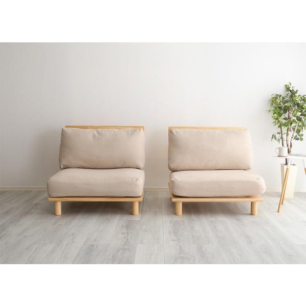 ソファ 2人掛け 二人掛け おしゃれ 北欧 ナチュラル カントリー カフェ風 シンプル 脚付き 天然木製 肘なし ローソファ 2人用 セパレート 分割 ポケットコイル